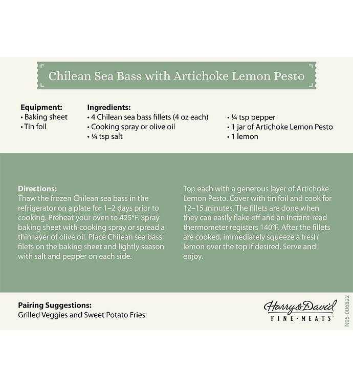 Chilean Sea Bass with Artichoke-Lemon Pesto